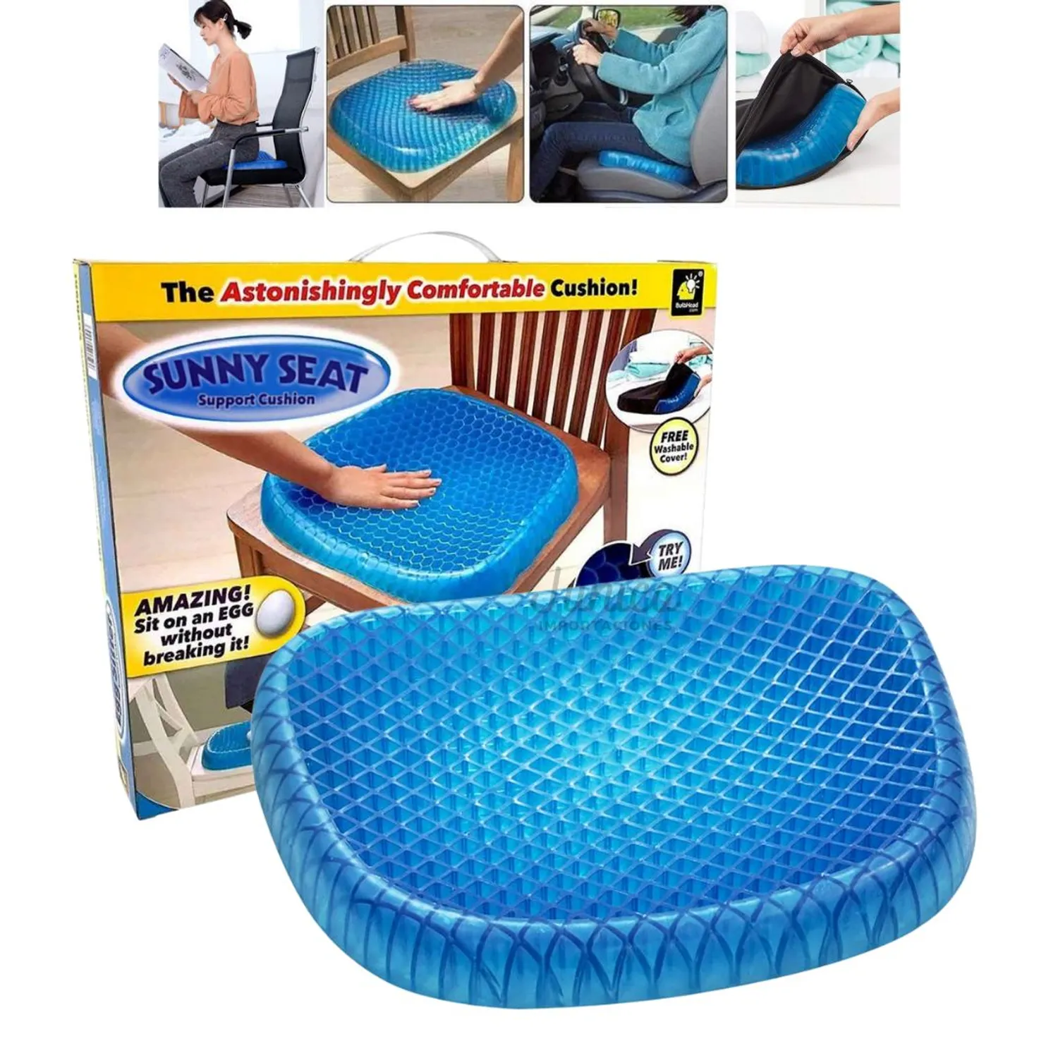 Asiento Cojín de Gel Ortopédico con Funda-1 KILO