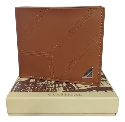 Billetera para Hombre de Cuero Símil Marrón | En Caja de Regalo