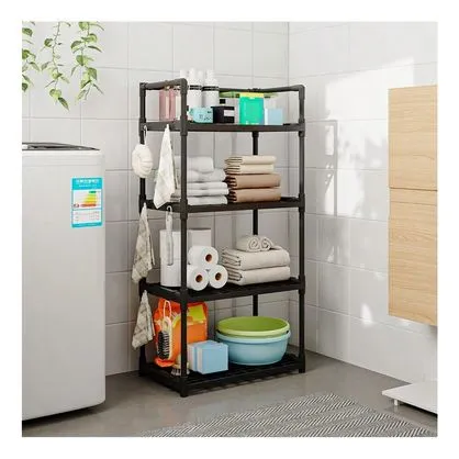 Estante Organizador Multiusos de 4 Niveles Negro | 86x44x26cm