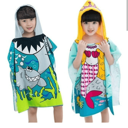 Toalla Poncho con Capucha para Niños 60x120cm | Toalla Infantil de Microfibra